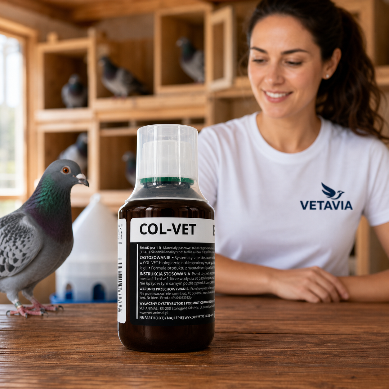 COL-VET 125 ml – probiotyk do wody na odporność gołębi i ptaków - obrazek 5