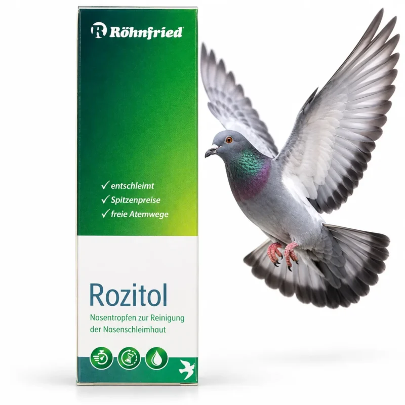 Röhnfried Rozitol 50 ml – odflegmiające krople do nosa dla gołębi na zatkany nos